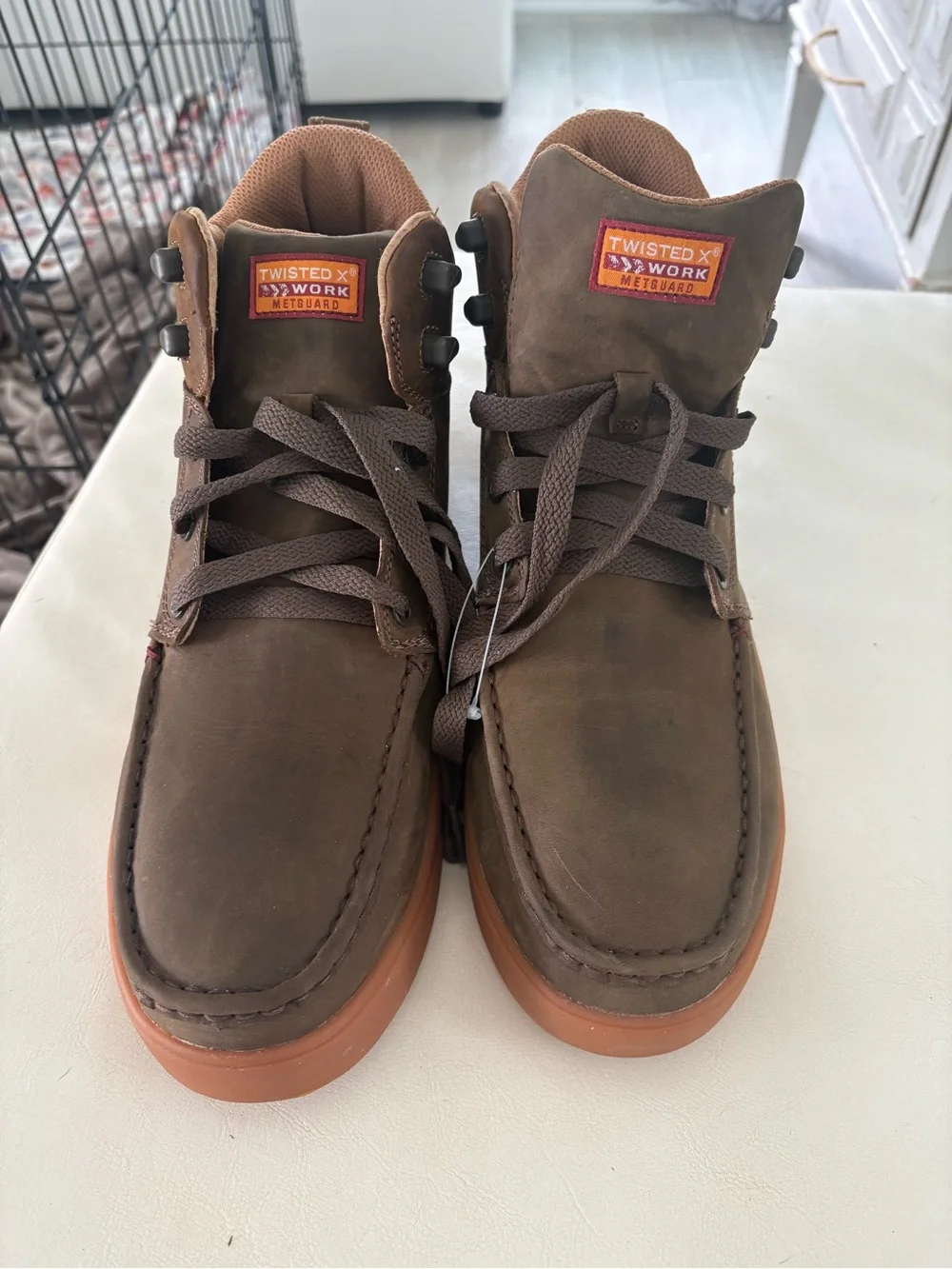 Twisted X Brown Men's Chukka Work Boots with Tan Outsole